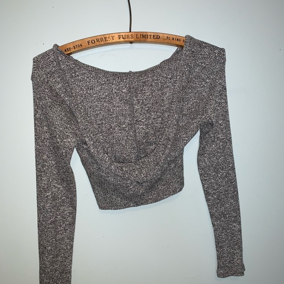Knit cropped hoodie - Picture 2 of 2